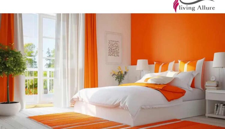 Orange Two Colour Combination for Bedroom Walls